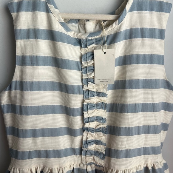 NWT Boden Blue & Cream Ruffled Tiered Sundress - Youth Size 13/14 - Picture 4 of 9